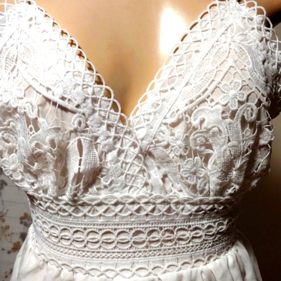 Open Back White Dress, Size Small - Picture 2 of 6